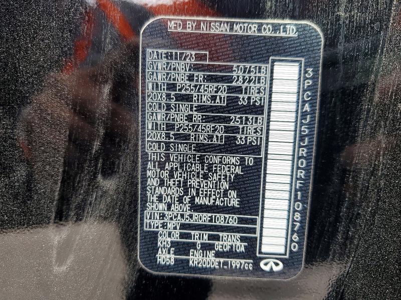 Продаж на аукціоні авто 2024 Infiniti Qx55, vin: 3PCAJ5JR0RF108760, номер лоту: 56806936