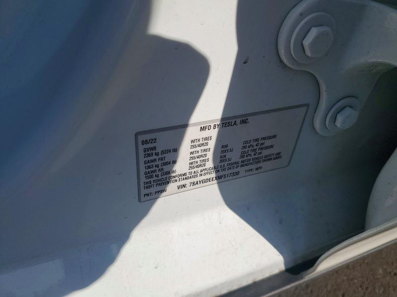 Продаж на аукціоні авто 2022 Tesla Model Y, vin: 7SAYGDEEXNF517330, номер лоту: 58325256