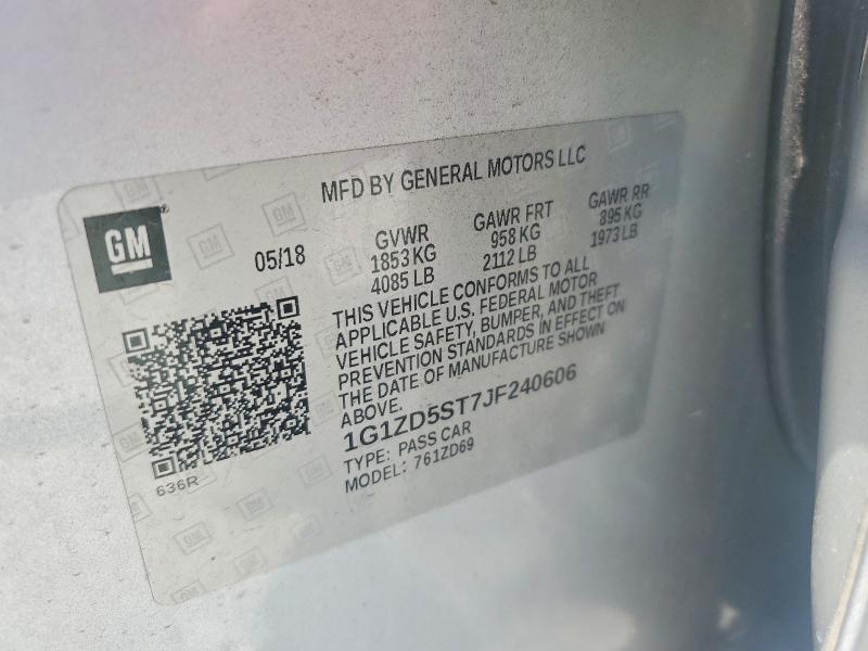 Aukcja sprzedaży 2018 Chevrolet Malibu, vin: 1G1ZD5ST7JF240606, numer aukcji: 55399696