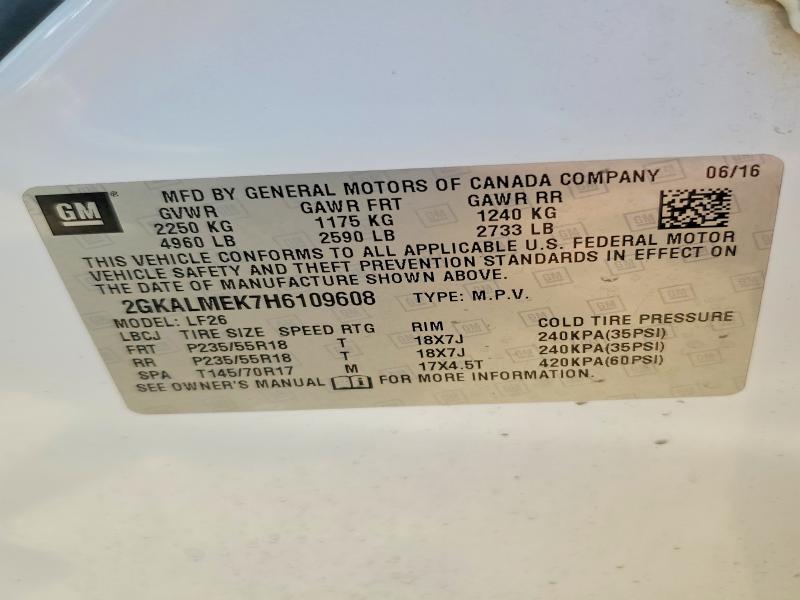 Продажа на аукционе авто 2017 Gmc Terrain, vin: 2GKALMEK7H6109608, номер лота: 57590036