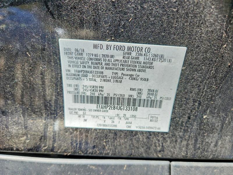 Aukcja sprzedaży 2018 Ford Taurus, vin: 1FAHP2E84JG133108, numer aukcji: 58565996