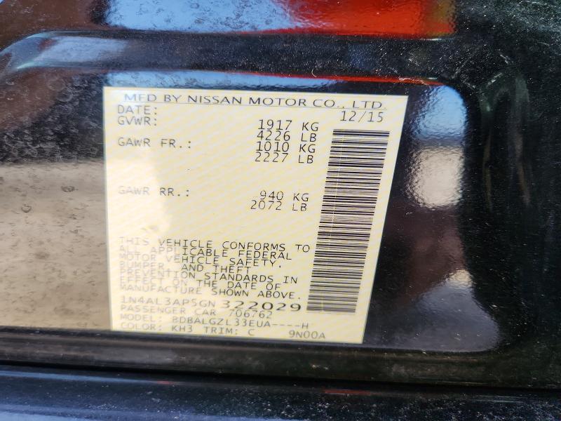 Aukcja sprzedaży 2016 Nissan Altima, vin: 1N4AL3AP5GN322029, numer aukcji: 57203096