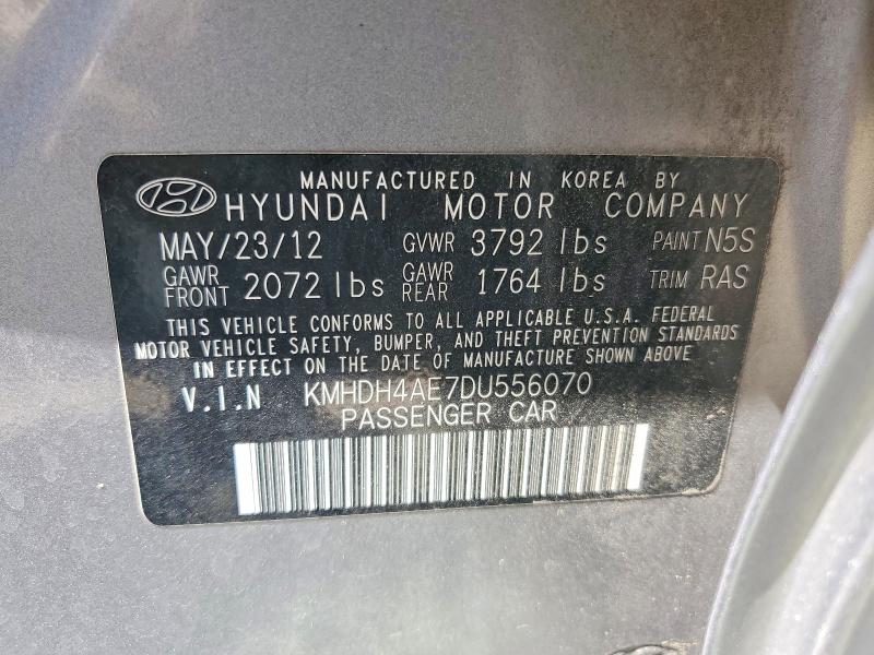 Aukcja sprzedaży 2013 Hyundai Elantra, vin: KMHDH4AE7DU556070, numer aukcji: 56133646