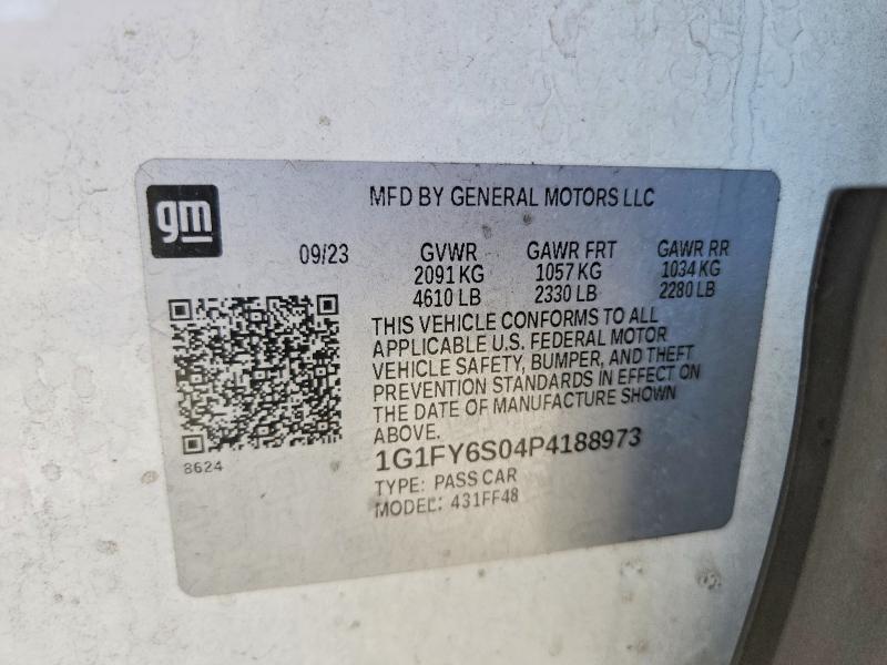 2023 Chevrolet Bolt Euv მანქანა იყიდება აუქციონზე, vin: 1G1FY6S04P4188973, აუქციონის ნომერი: 56169976
