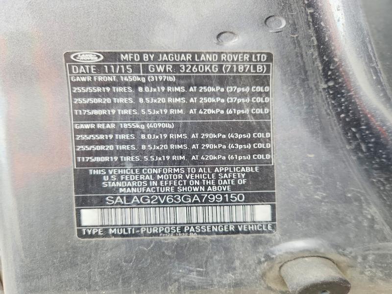 Продажа на аукционе авто 2016 Land Rover Lr4, vin: SALAG2V63GA799150, номер лота: 56745846