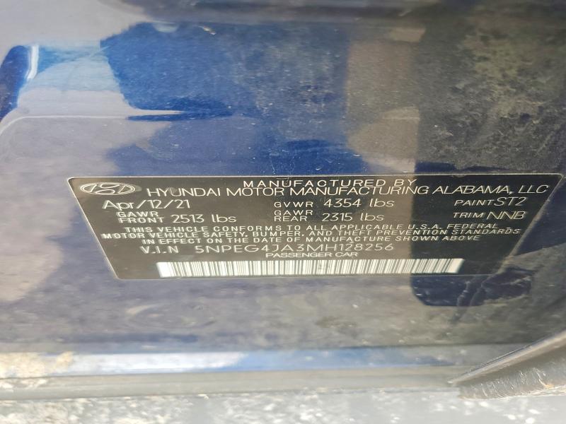 Продажа на аукционе авто 2021 Hyundai Sonata, vin: 5NPEG4JA3MH128256, номер лота: 56516086
