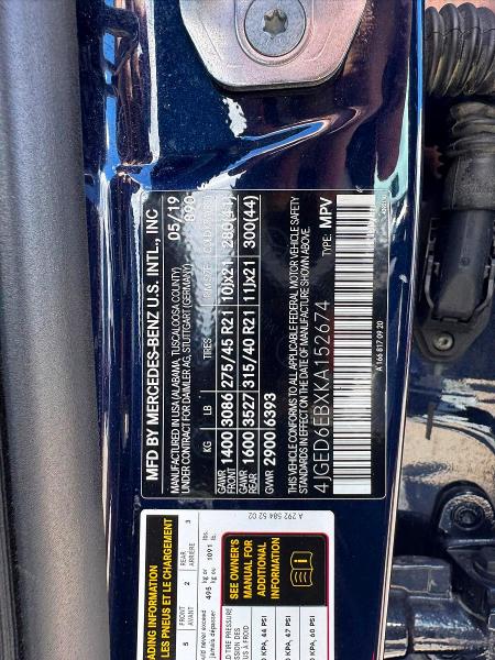 57965246 :رقم المزاد ، 4JGED6EBXKA152674 vin ، 2019 Mercedes-benz Gle Coupe مزاد بيع