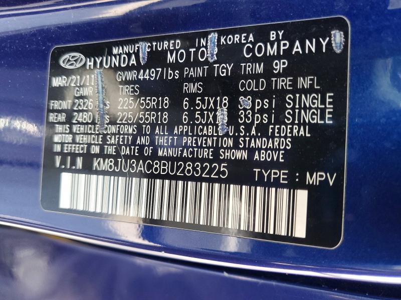 Продажа на аукционе авто 2011 Hyundai Tucson, vin: KM8JU3AC8BU283225, номер лота: 56161676