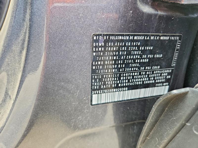 2024 Volkswagen Taos მანქანა იყიდება აუქციონზე, vin: 3VVSX7B29RM020366, აუქციონის ნომერი: 55549906