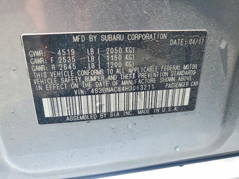Продажа на аукционе авто 2017 Subaru Legacy, vin: 4S3BNAC64H3063211, номер лота: 58069076