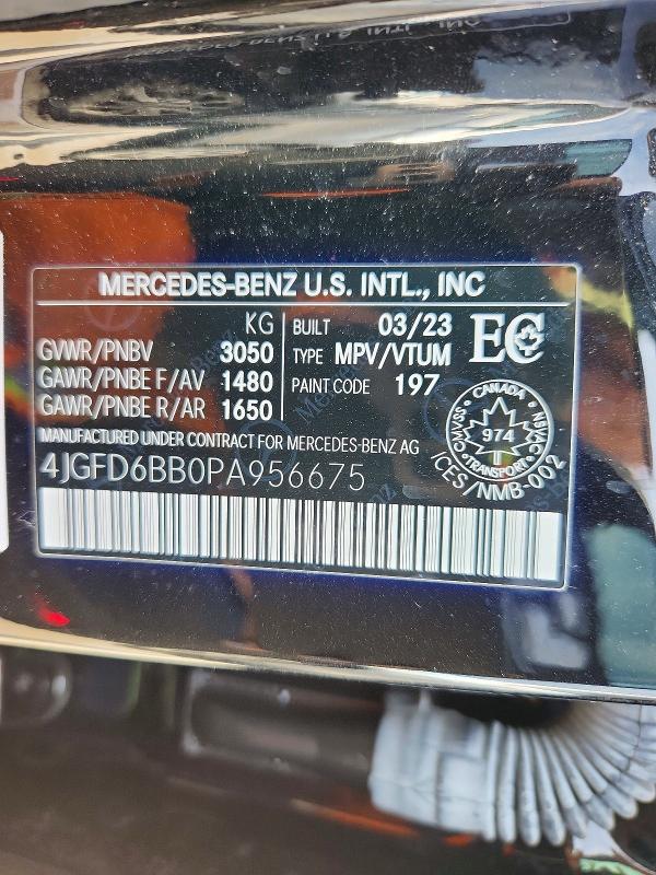 2023 Mercedes-benz Gle Coupe მანქანა იყიდება აუქციონზე, vin: 4JGFD6BB0PA956675, აუქციონის ნომერი: 54395456
