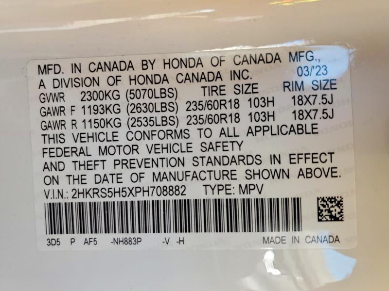 Aukcja sprzedaży 2023 Honda Cr-v, vin: 2HKRS5H5XPH708882, numer aukcji: 56362736