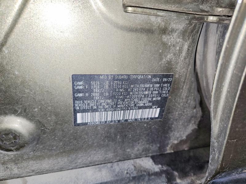 59387176 :رقم المزاد ، 4S4BTGND7R3167600 vin ، 2024 Subaru Outback مزاد بيع