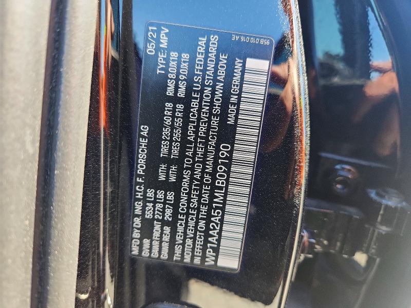 Aukcja sprzedaży 2021 Porsche Macan, vin: WP1AA2A51MLB09190, numer aukcji: 55860156
