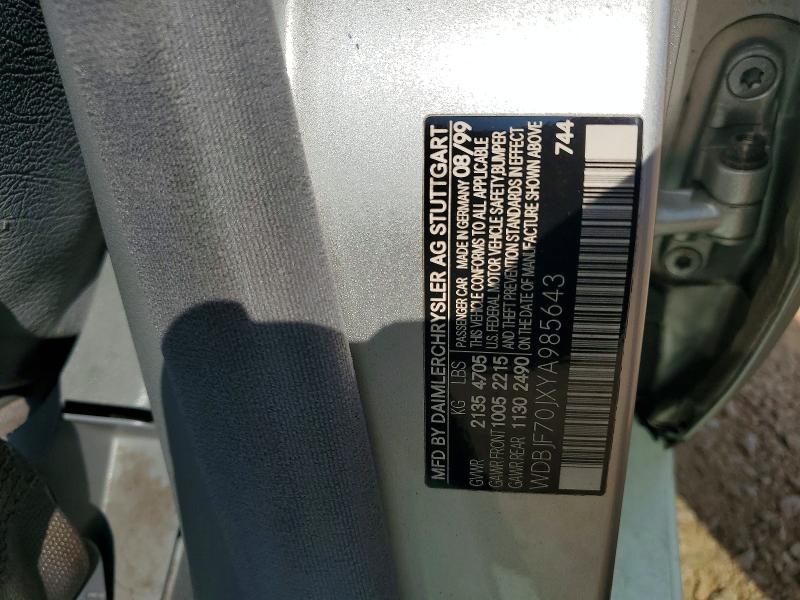 Aukcja sprzedaży 2000 Mercedes-benz E, vin: WDBJF70JXYA985643, numer aukcji: 58739806