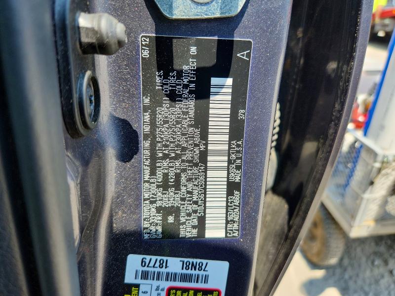 Aukcja sprzedaży 2012 Toyota Sequoia, vin: 5TDJY5G17CS069147, numer aukcji: 58820066