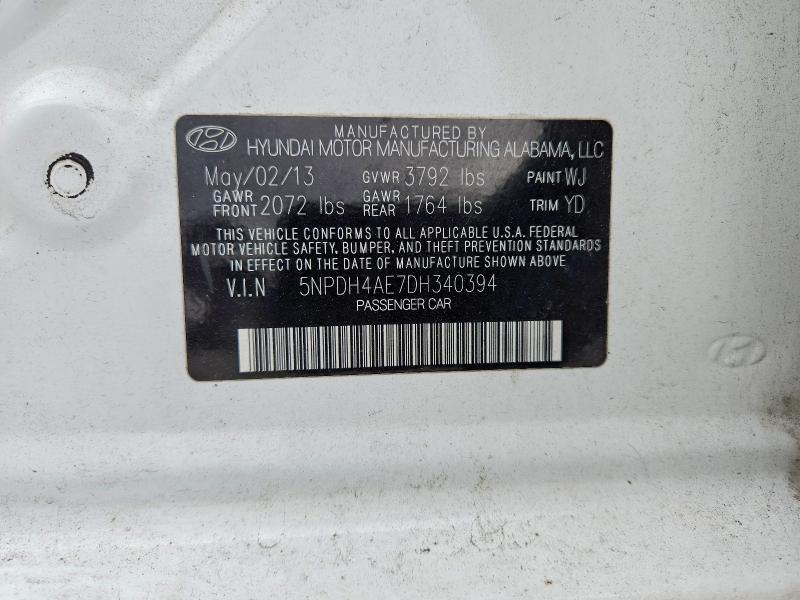 Продажа на аукционе авто 2013 Hyundai Elantra, vin: 5NPDH4AE7DH340394, номер лота: 58019116
