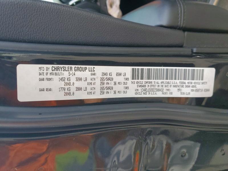 Aukcja sprzedaży 2014 Dodge Durango Citadel, vin: 1C4RDJDG5EC508432, numer aukcji: 59092606