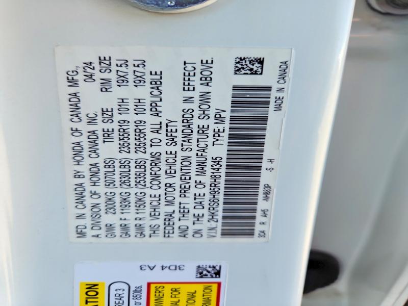 Aukcja sprzedaży 2024 Honda Cr-v, vin: 2HKRS6H95RH814345, numer aukcji: 55763866