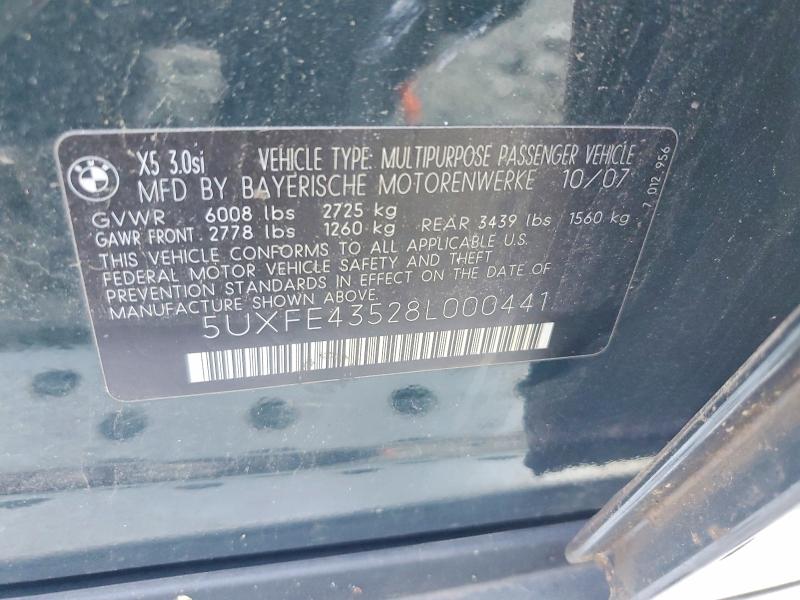 Aukcja sprzedaży 2008 Bmw X5, vin: 5UXFE43528L000441, numer aukcji: 55613216