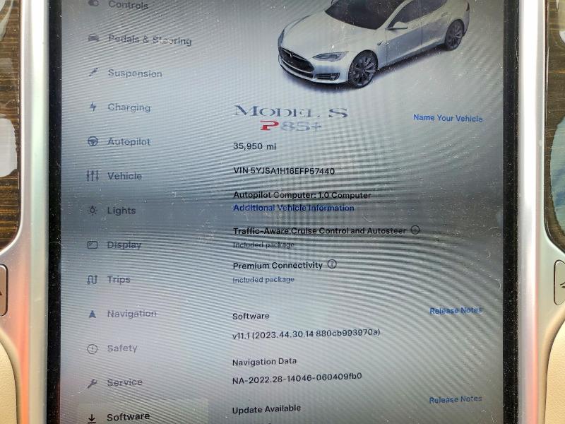57861356 :رقم المزاد ، 5YJSA1H16EFP57440 vin ، 2014 Tesla Model S مزاد بيع