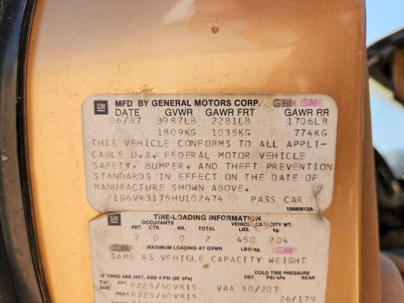 Продажа на аукционе авто 1986 Cadillac Allante, vin: 1G6VR3175HU102474, номер лота: 57627546
