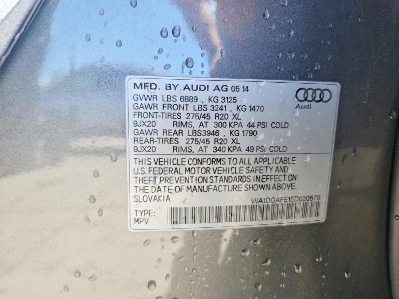 Продажа на аукционе авто 2014 Audi Q7, vin: WA1DGAFE1ED020578, номер лота: 56249366