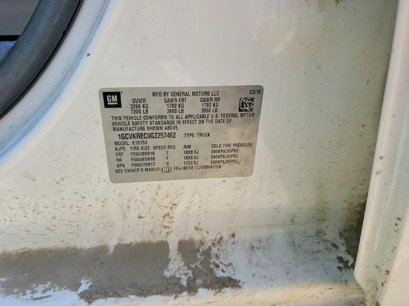 Aukcja sprzedaży 2016 Chevrolet Silverado, vin: 1GCVKREC9GZ257462, numer aukcji: 58020256
