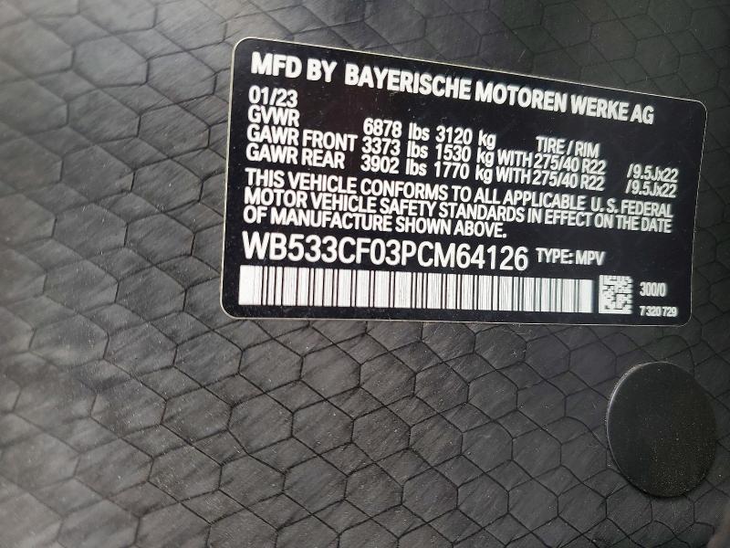 Aukcja sprzedaży 2023 Bmw Ix, vin: WB533CF03PCM64126, numer aukcji: 59093096