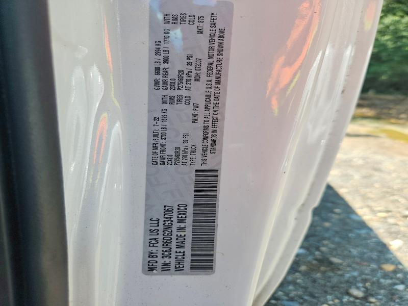 2022 Ram 1500 Classic მანქანა იყიდება აუქციონზე, vin: 3C6JR6DG2NG347067, აუქციონის ნომერი: 58769926