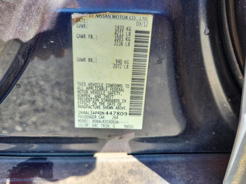 Aukcja sprzedaży 2013 Nissan Altima, vin: 1N4AL3AP4DN447809, numer aukcji: 51108266