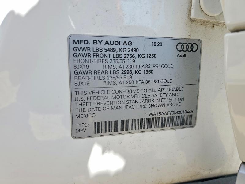 Продажа на аукционе авто 2021 Audi Q5, vin: WA1BAAFY9M2019448, номер лота: 56124176