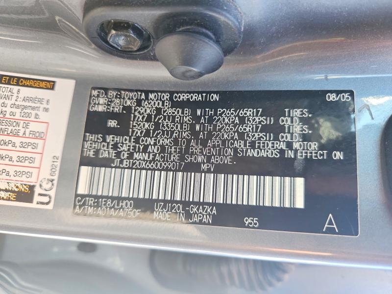 Продажа на аукционе авто 2006 Lexus Gx, vin: JTJBT20X660099017, номер лота: 54902876