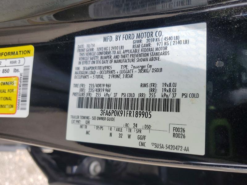 56419706 :رقم المزاد ، 3FA6P0K91FR189905 vin ، 2015 Ford Fusion مزاد بيع