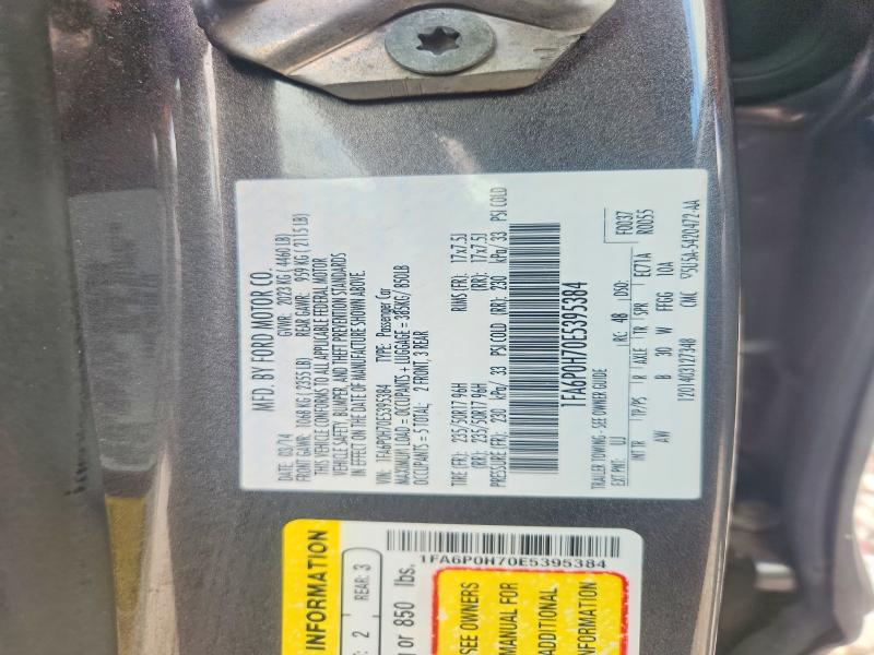 Aukcja sprzedaży 2014 Ford Fusion, vin: 1FA6P0H70E5395384, numer aukcji: 57628396