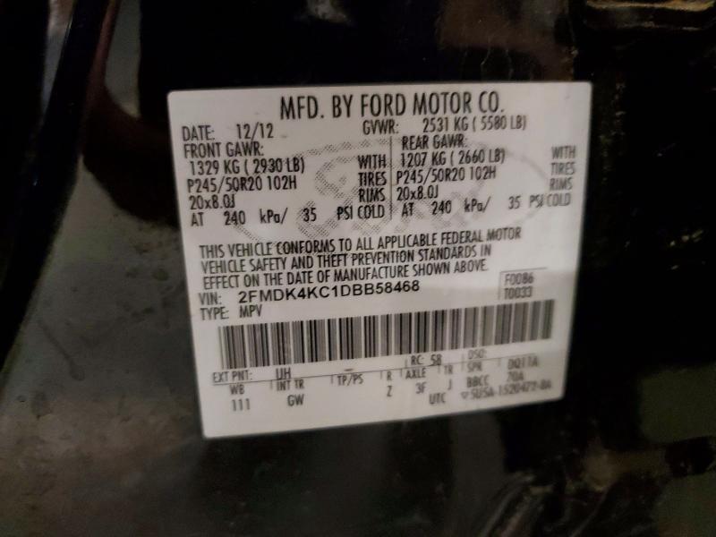 Aukcja sprzedaży 2013 Ford Edge, vin: 2FMDK4KC1DBB58468, numer aukcji: 55758536