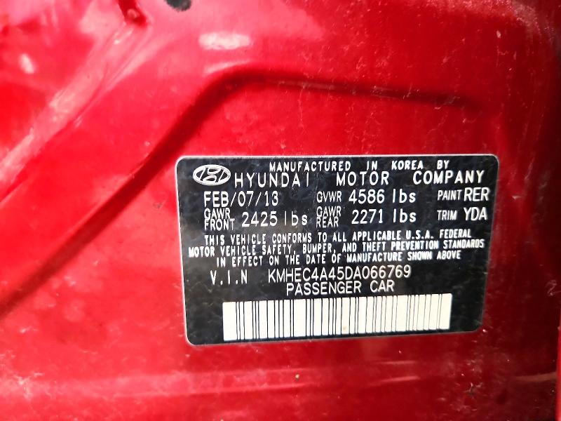 2013 Hyundai Sonata Hybrid მანქანა იყიდება აუქციონზე, vin: KMHEC4A45DA066769, აუქციონის ნომერი: 58290166