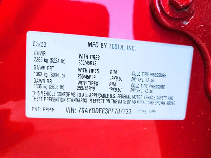 Aukcja sprzedaży 2023 Tesla Model Y, vin: 7SAYGDEE3PF707733, numer aukcji: 56678276