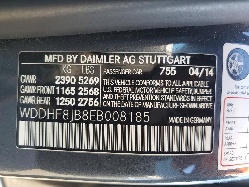 57475096 :رقم المزاد ، WDDHF8JB8EB008185 vin ، 2014 Mercedes-benz E مزاد بيع