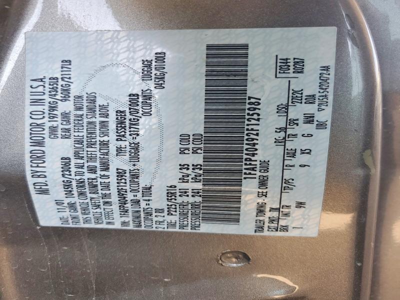 56817816 :رقم المزاد ، 1FAFP40492F125987 vin ، 2002 Ford Mustang مزاد بيع