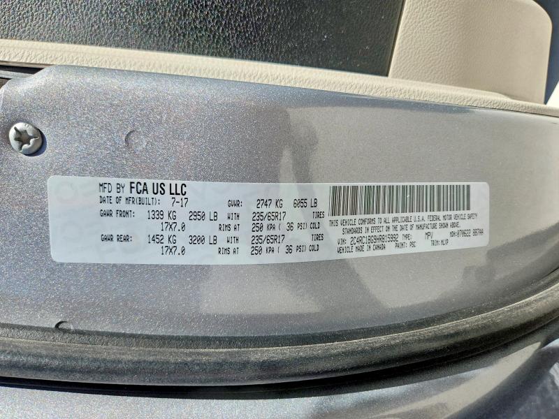 Продаж на аукціоні авто 2017 Chrysler Pacifica, vin: 2C4RC1BG9HR815992, номер лоту: 57349136