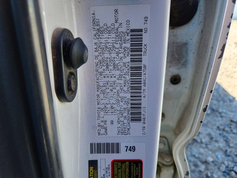2009 Toyota Tacoma მანქანა იყიდება აუქციონზე, vin: 3TMLU42NX9M027959, აუქციონის ნომერი: 56851116