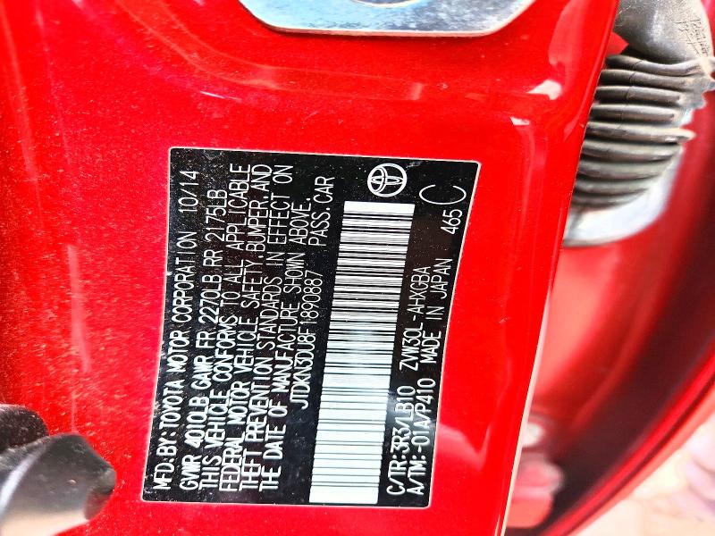 Продаж на аукціоні авто 2015 Toyota Prius, vin: JTDKN3DU8F1890887, номер лоту: 56674146