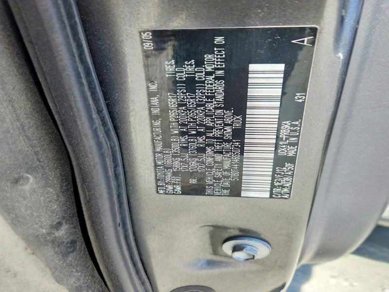 Aukcja sprzedaży 2006 Toyota Tundra, vin: 5TBDT44146S507341, numer aukcji: 58577146