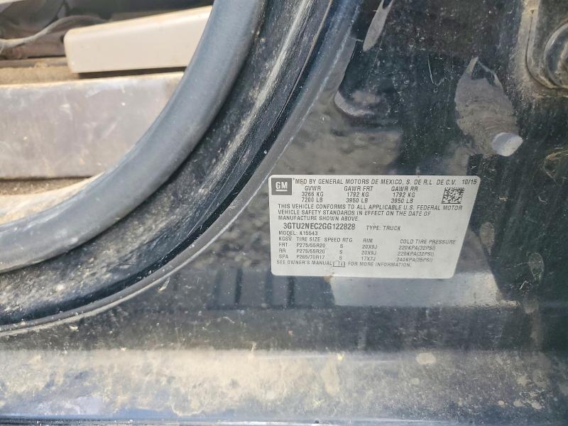 Aukcja sprzedaży 2016 Gmc Sierra, vin: 3GTU2NEC2GG122828, numer aukcji: 55083426