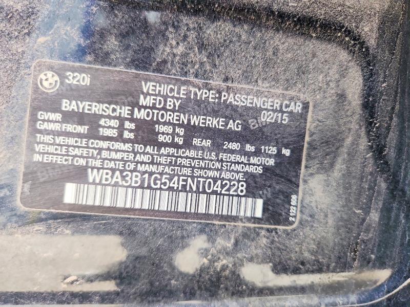 Aukcja sprzedaży 2015 Bmw 320, vin: WBA3B1G54FNT04228, numer aukcji: 56499916