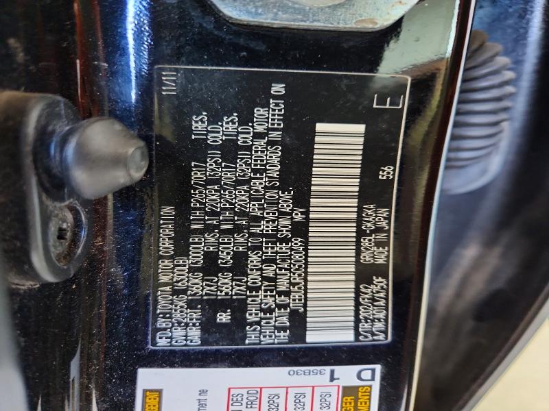 55814636 :رقم المزاد ، JTEBU5JR5C5080499 vin ، 2012 Toyota 4runner مزاد بيع