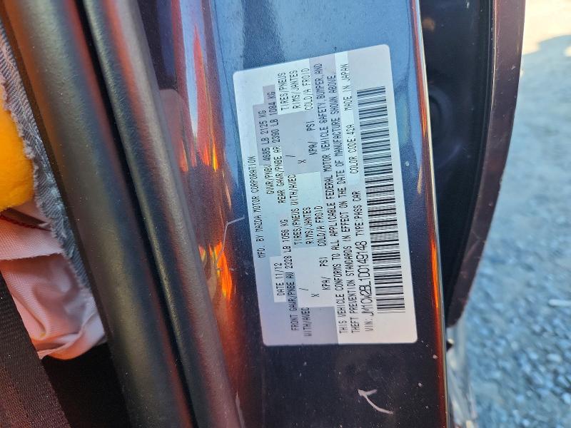 58966926 :رقم المزاد ، JM1CW2BL1D0149148 vin ، 2013 Mazda 5 مزاد بيع