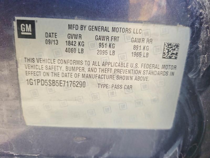 Продажа на аукционе авто 2014 Chevrolet Cruze, vin: 1G1PD5SB5E7176290, номер лота: 56140706