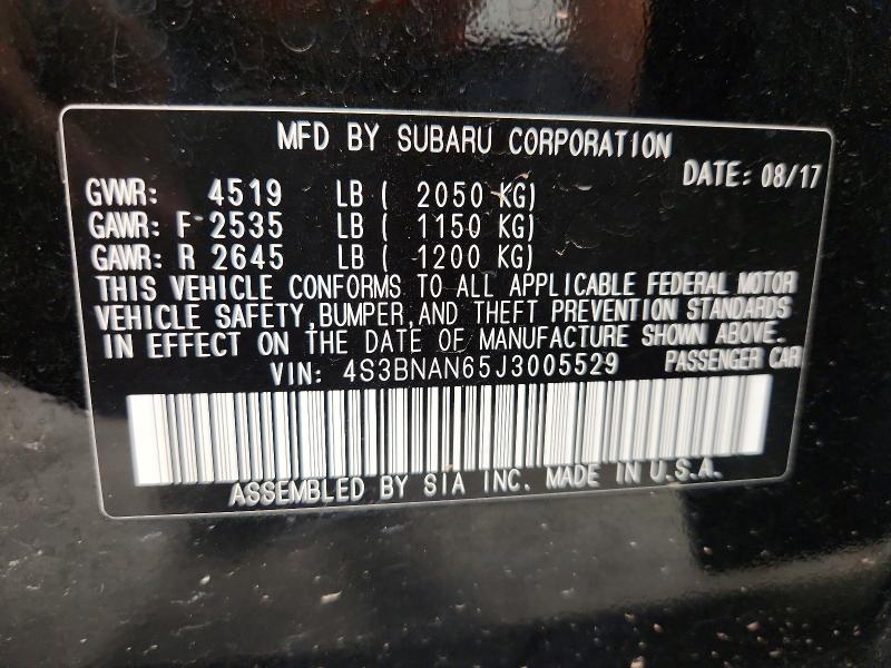 Продажа на аукционе авто 2018 Subaru Legacy, vin: 4S3BNAN65J3005529, номер лота: 57719446